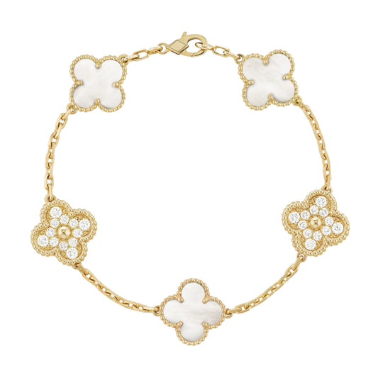 Camilla Diamond Bracelet — Gold + White