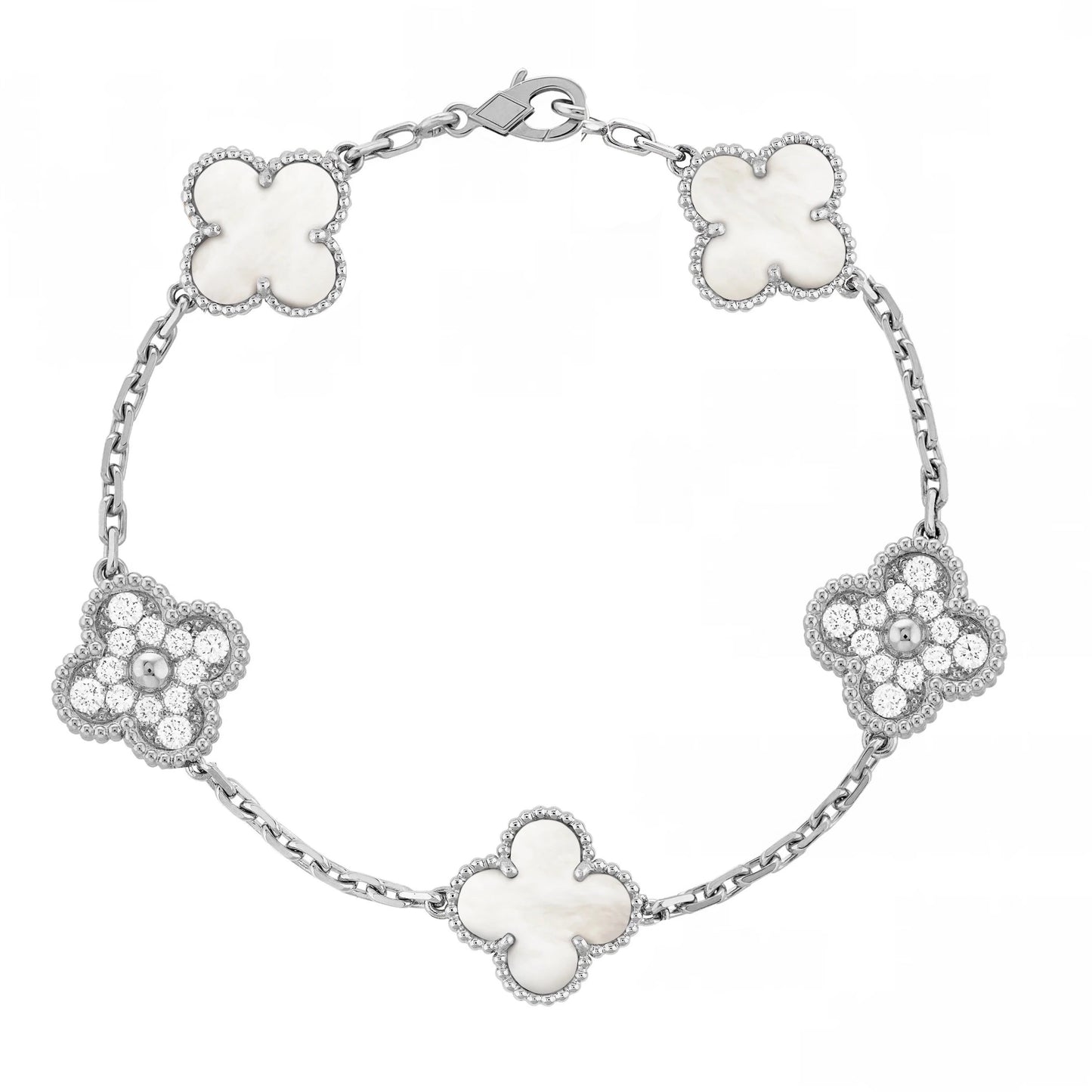 Camilla Diamond Bracelet — Silver + White