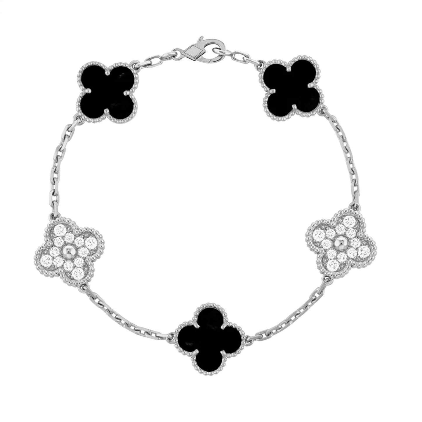 Camilla Diamond Bracelet — Silver + Black