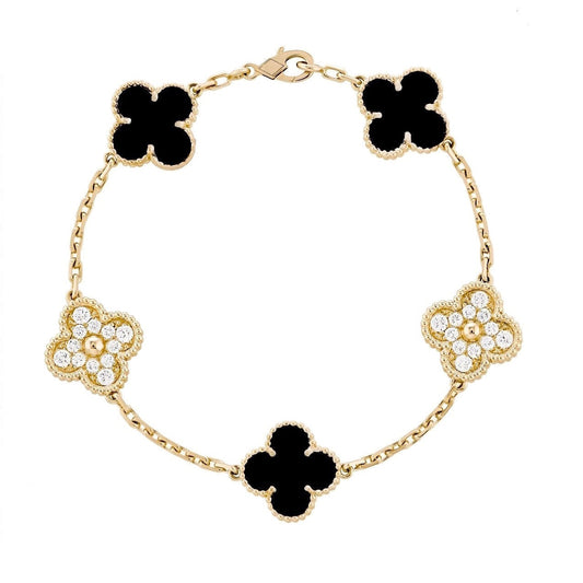 Camilla Diamond Bracelet — Gold + Black