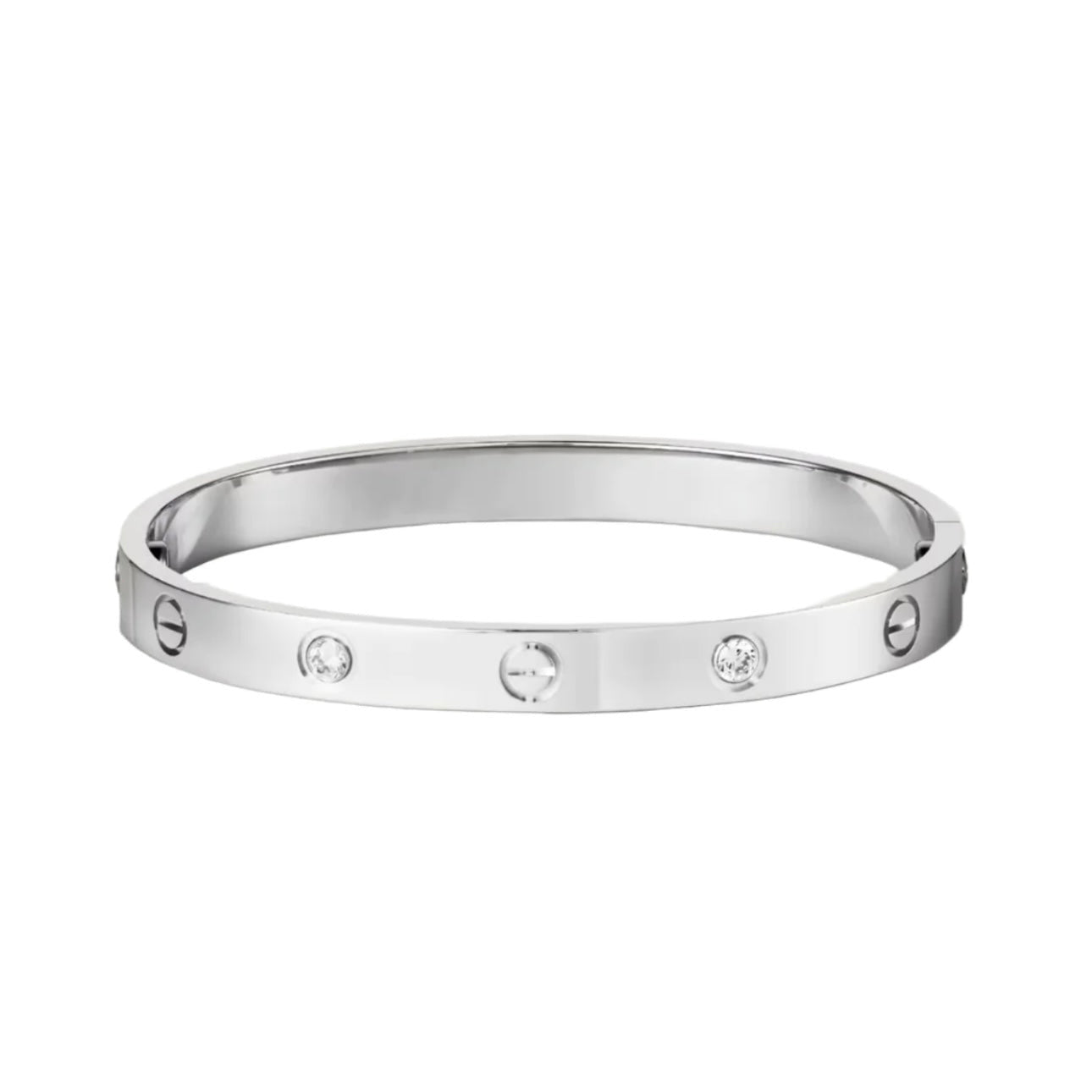 Cely Bangle — Silver + 4 Diamond