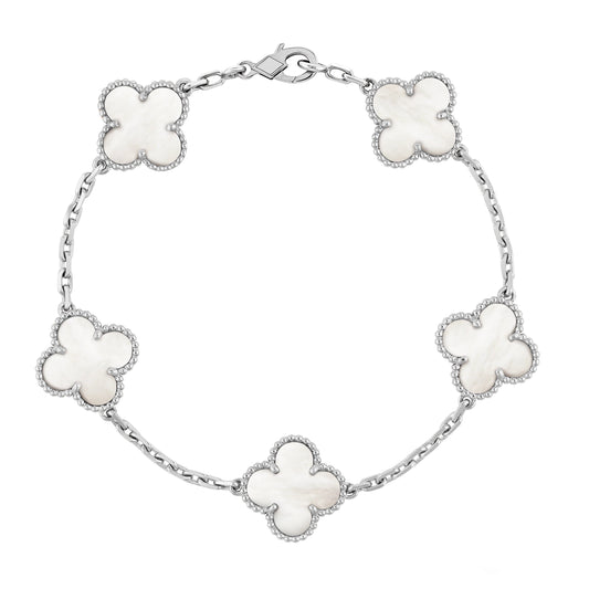 Camilla Bracelet — Silver + White