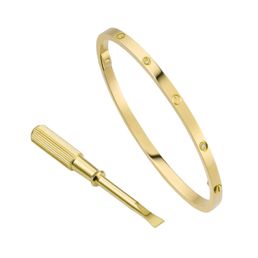 Mini Cely Bracelet — Gold + 4 Diamond