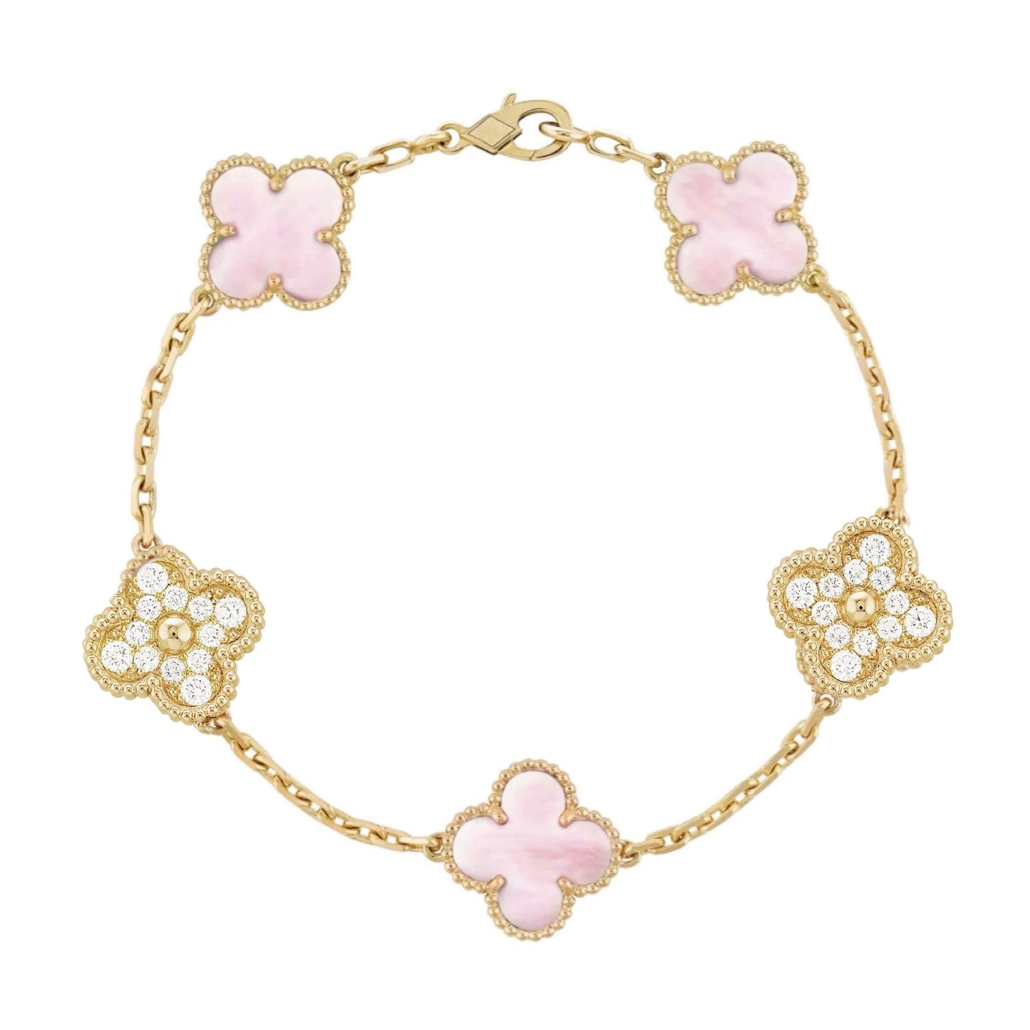 Camilla Diamond Bracelet — Gold + Pink